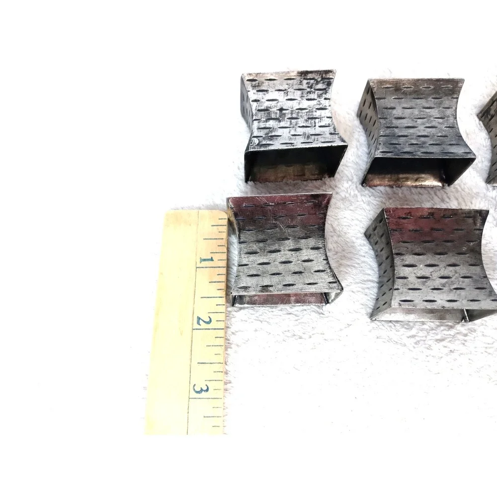 Set of 6 Napkin Rings Modern Rustic Farmhouse‎ Industrial Pewter Silver Holders